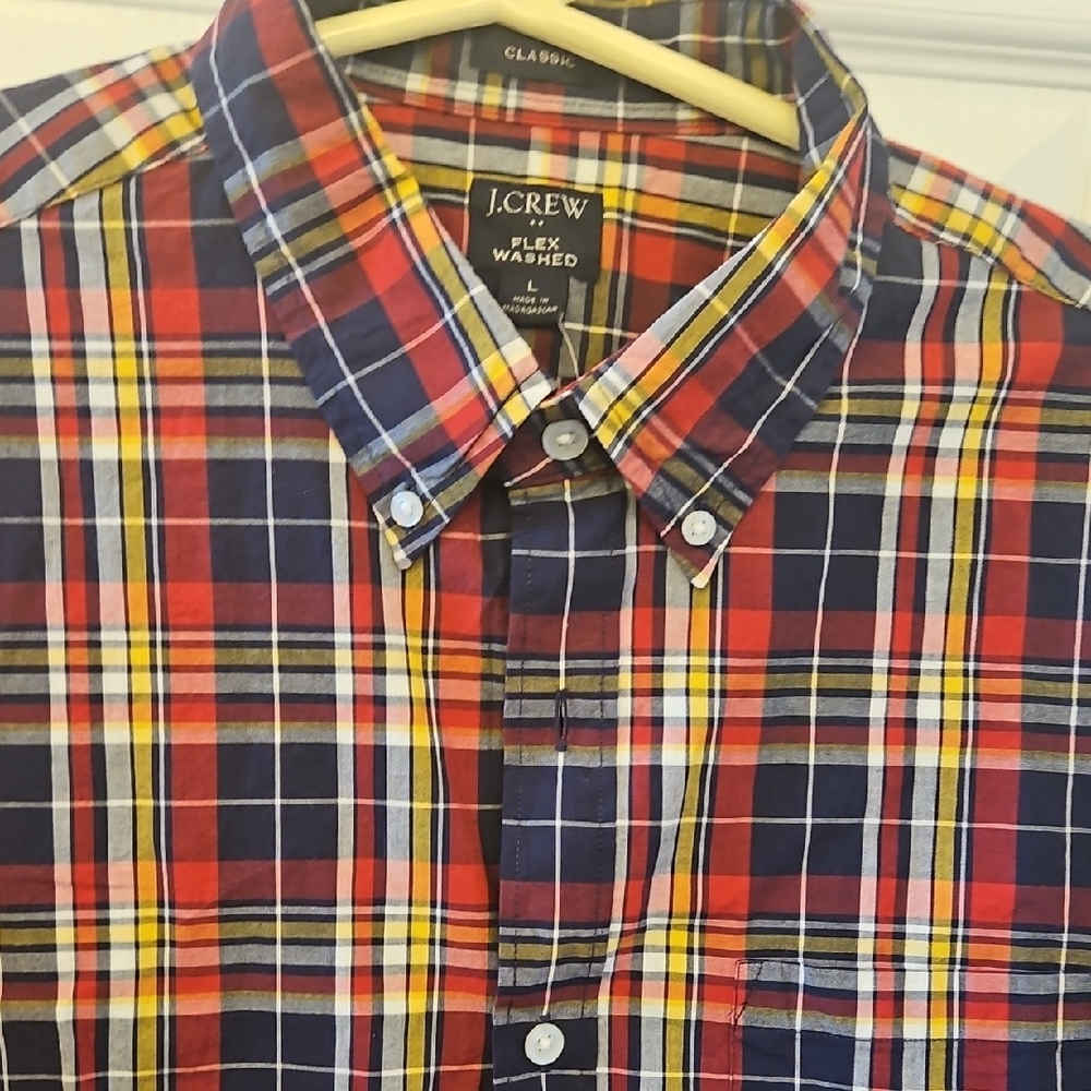 J. Crew Men's Red Plaid Shirt